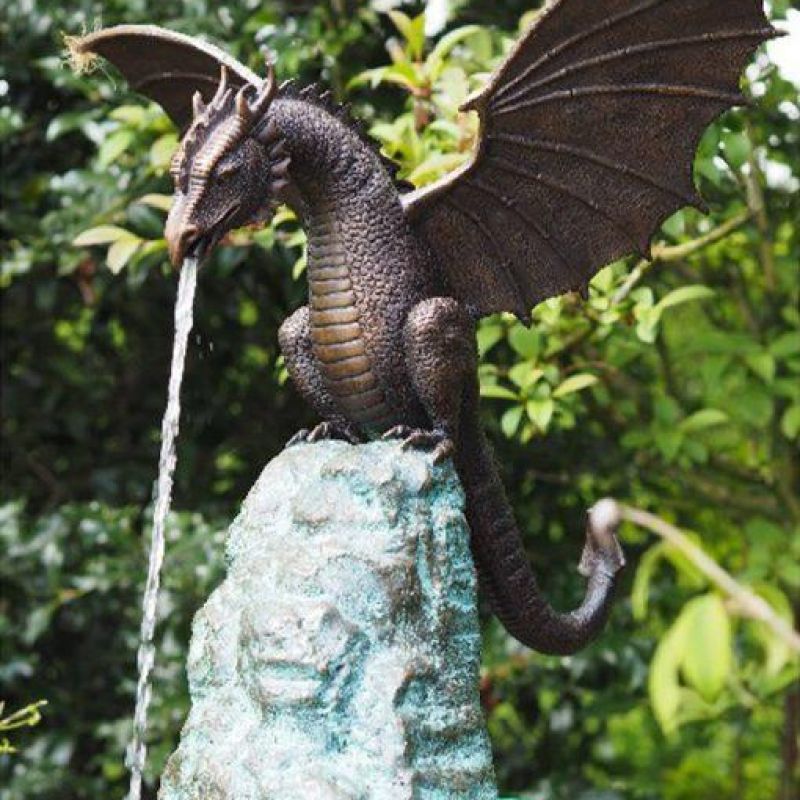 Fire-Breathing Dragon Garden Water Fountain - Image 2