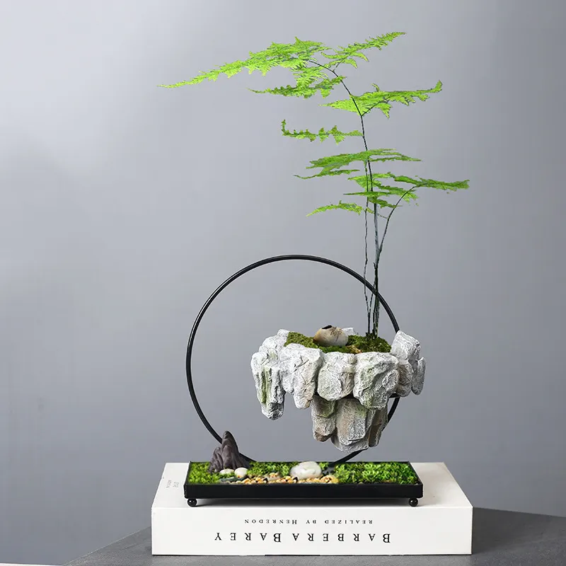 Floating Stone Planter with Magnetic Base