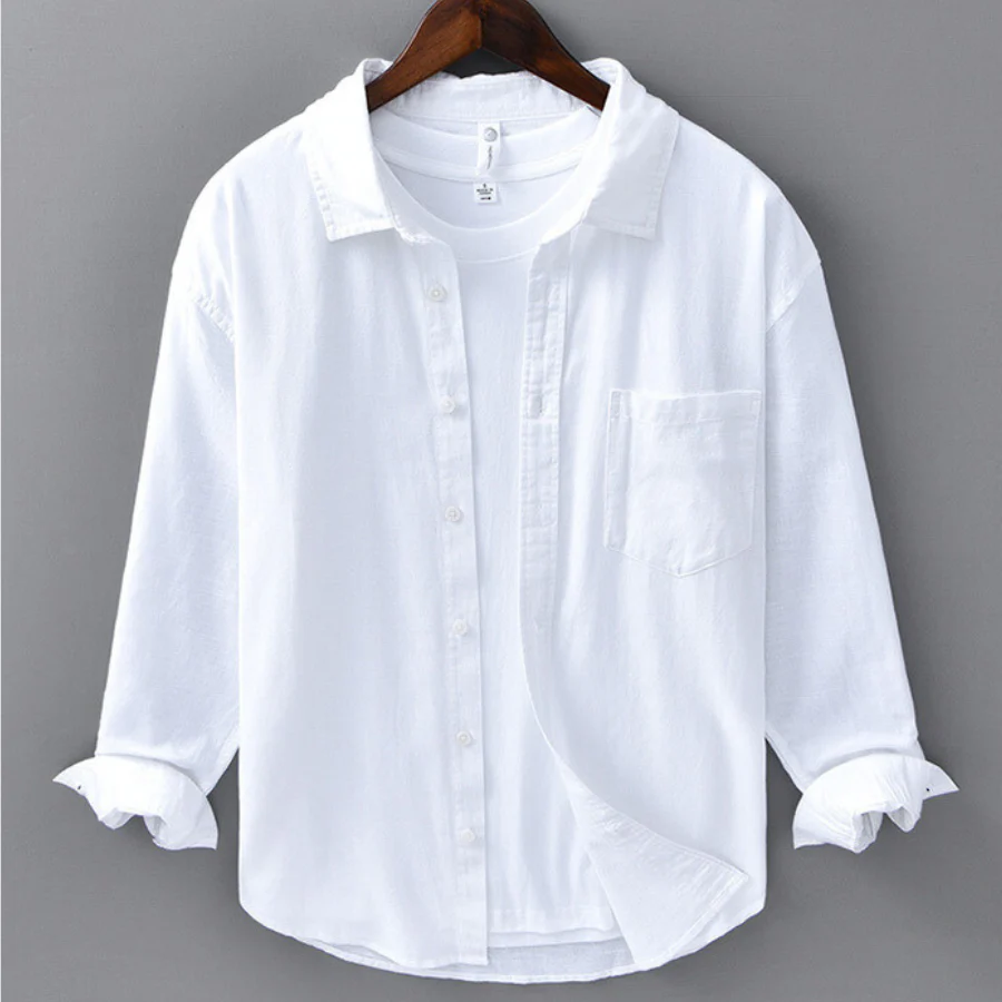 Marseille Premium Linen Long Sleeve Shirt - Image 6