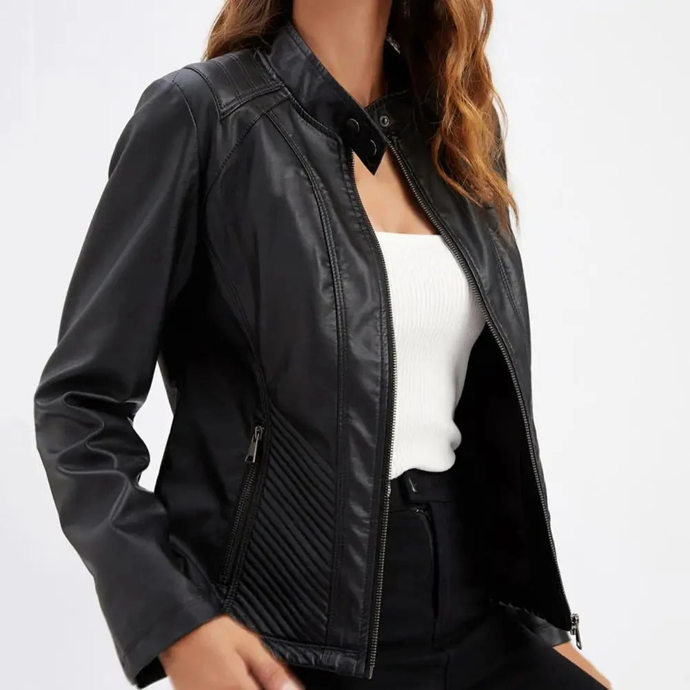 Selene Leather Zip Jacket - Image 2