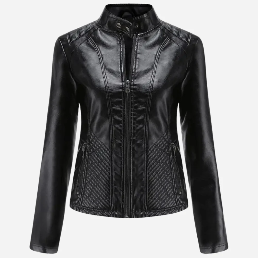 Selene Leather Zip Jacket - Image 3