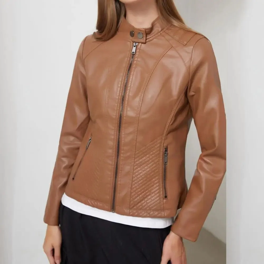 Selene Leather Zip Jacket - Image 5