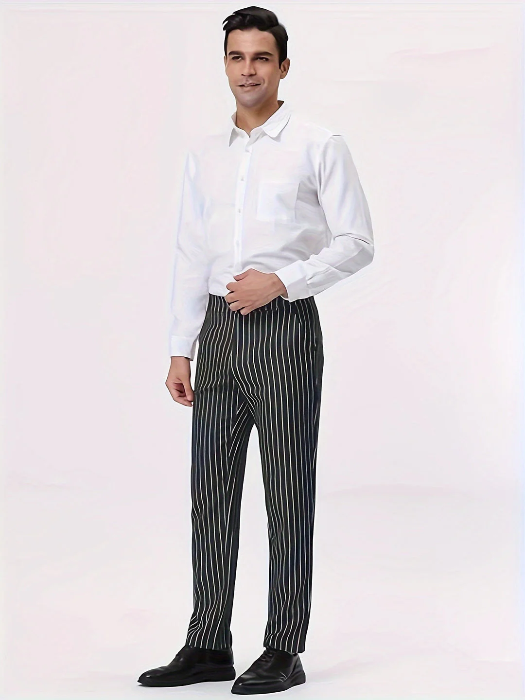 Striped Casual Trousers with Pockets - Image 3