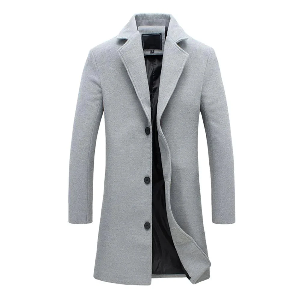 Verona Long Wool Coat for Men - Image 3